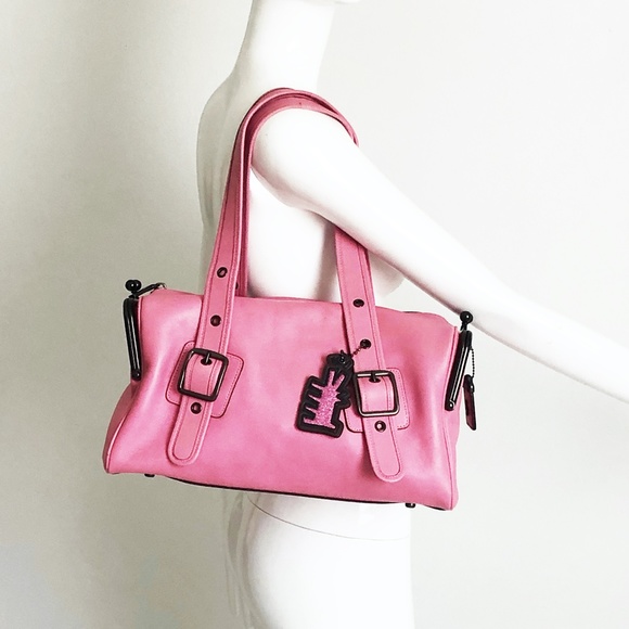 Coach x Keith Haring Mailbox Bag PINK Limited Edition Kisslock Shoulder Bag HTF - Picture 4 of 14